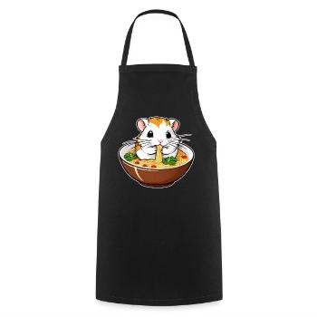 Niedlicher Hamster mit Ramen Suppe - Kochschürze - Schwarz - Vorne - AI Model Male 185 dark (185cm)