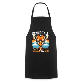 Smart Giraffe Stand tall & Elevate Your Mind - Cooking Apron - black - Front - AI Model Male 185 dark (185cm)