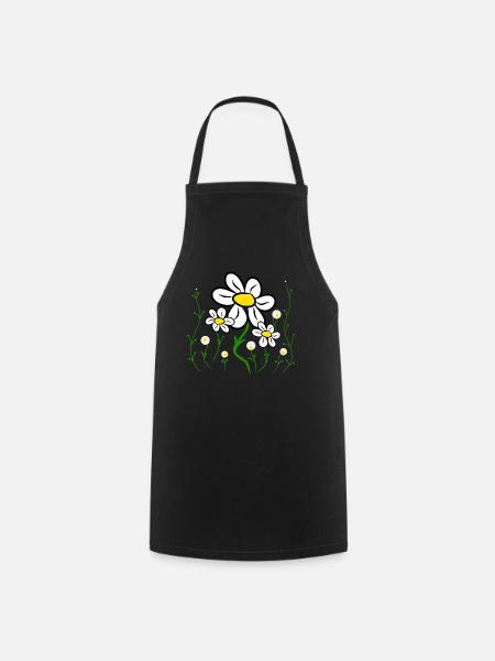 Gänseblümchen Blumenranke Margeriten Blumenmuster - Kochschürze - Schwarz