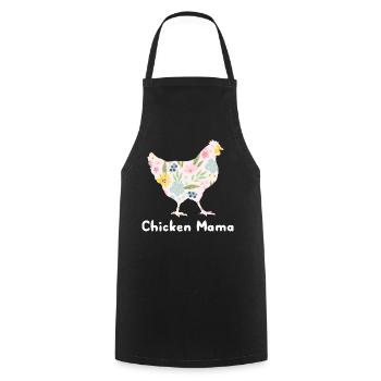 Chicken Mama Flowers Farmer Mother's Day - Cooking Apron - black - Front - AI Model Male 185 dark (185cm)