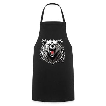 Fier ours rugissant - Tablier de cuisine - noir - Devant - AI Model Male 185 dark (185cm)