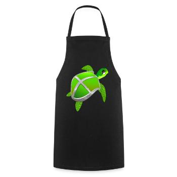 Turtle with shield - funny animal - Cooking Apron - black - Front - AI Model Male 185 dark (185cm)