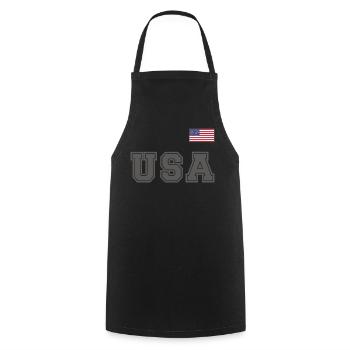 TEAM United States American Flag Banner Over Font - Cooking Apron - black - Front - AI Model Male 185 dark (185cm)