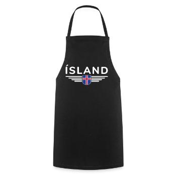 J’aime l’Islande Design T-Shirt Tenue - Tablier de cuisine - noir - Devant - AI Model Male 185 dark (185cm)