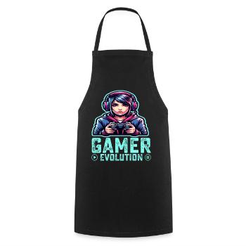 Die Evolution eines Gamers, cooles Gaming-Design - Kochschürze - Schwarz - Vorne - AI Model Male 185 dark (185cm)