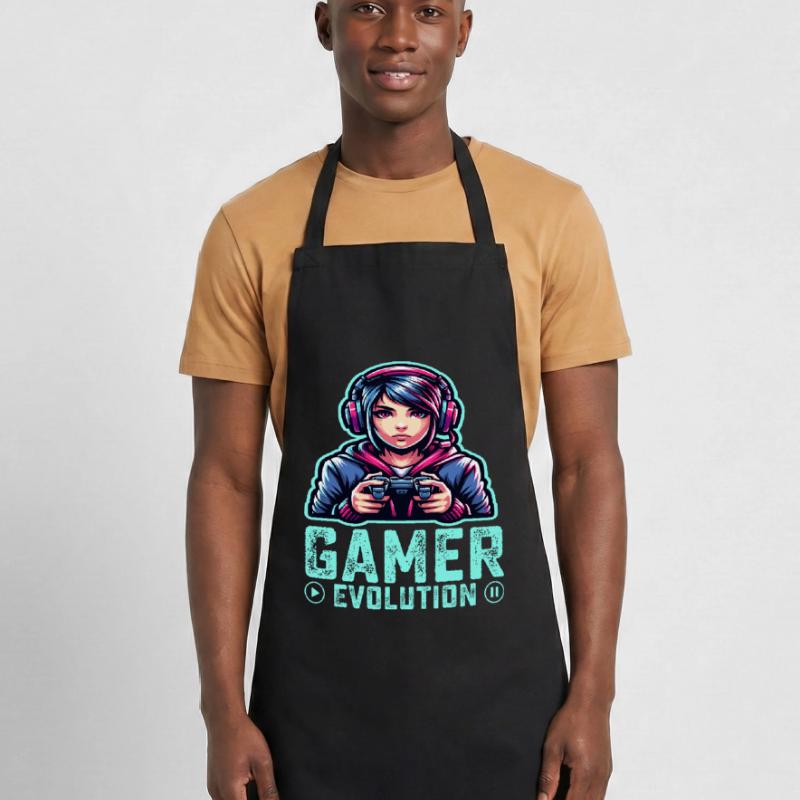 Die Evolution eines Gamers, cooles Gaming-Design Kochschürze