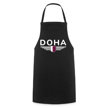 Doha Design – Stilvoll und Einzigartig - Kochschürze - Schwarz - Vorne - AI Model Male 185 dark (185cm)