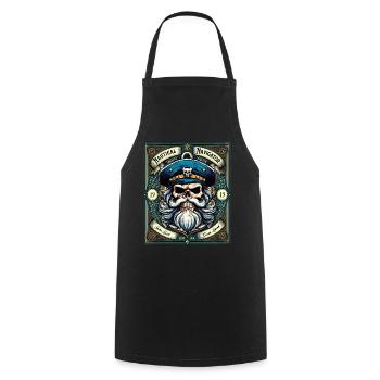 Sailor Skull Skull Captain Ahoy Ship - Cooking Apron - black - Front - AI Model Male 185 dark (185cm)