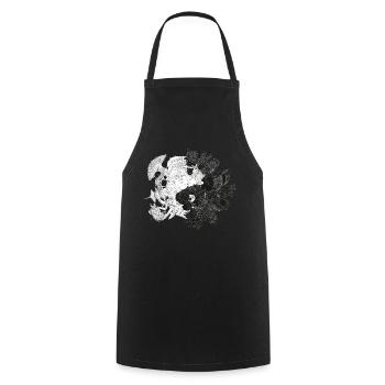 New Yin Old Yang - Kochschürze - Schwarz - Vorne - AI Model Male 185 dark (185cm)