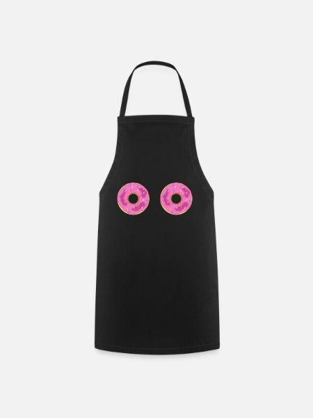 uups, boobs als donuts - Kochschürze - Schwarz