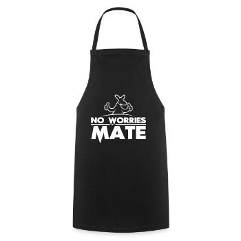 No Worries Mate Geschenkidee lustig Australien - Kochschürze - Schwarz - Vorne - AI Model Male 185 dark (185cm)