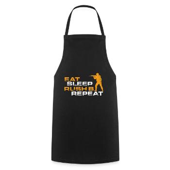 Eating sleeping rush b repeating gifts funny - Cooking Apron - black - Front - AI Model Male 185 dark (185cm)