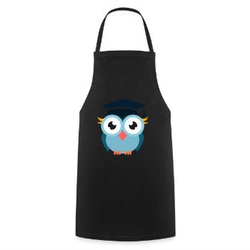 owl - Cooking Apron - black - Front - AI Model Male 185 dark (185cm)