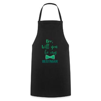 Frère du mariage marié, cadeau de mariage - Tablier de cuisine - noir - Devant - AI Model Male 185 dark (185cm)