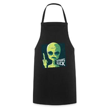 Alien Sci-Fi Ufo Spatial Space Space Finger - Tablier de cuisine - noir - Devant - AI Model Male 185 dark (185cm)