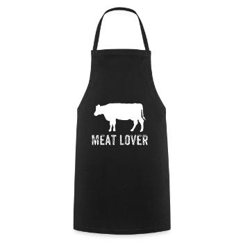 meat lover meat knife grilling beef gift - Cooking Apron - black - Front - AI Model Male 185 dark (185cm)