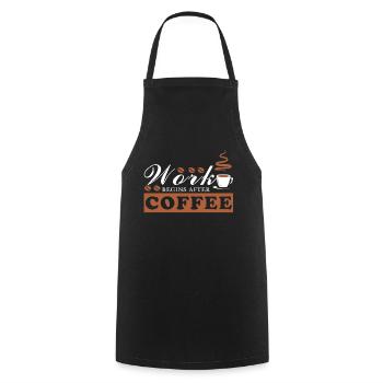 love coffee coffee break gift beans junkie - Cooking Apron - black - Front - AI Model Male 185 dark (185cm)