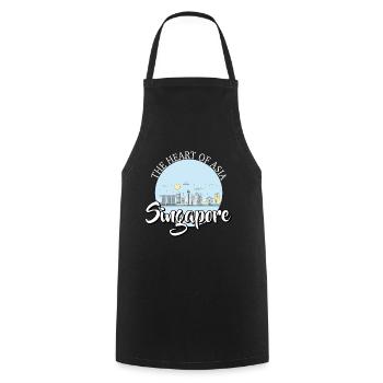 Singapore - Cooking Apron - black - Front - AI Model Male 185 dark (185cm)
