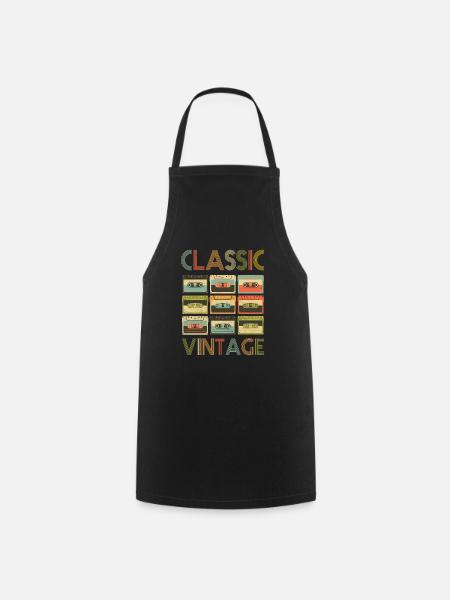 80s 90s Retro Vintage Classic old school - Cooking Apron - black