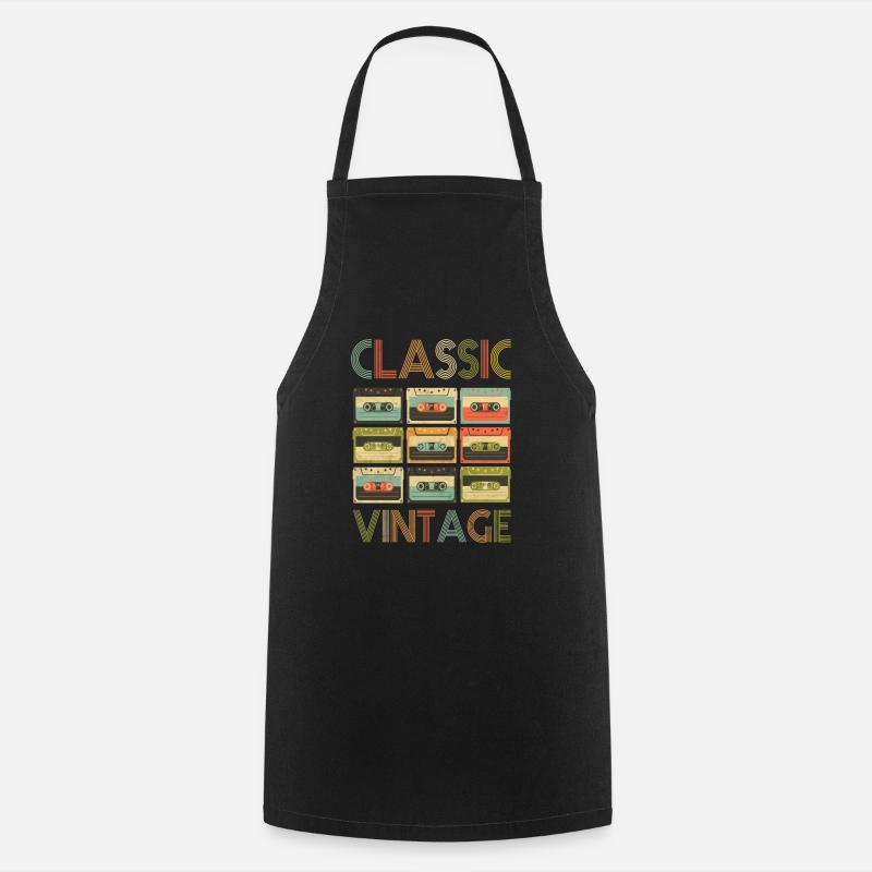 80s 90s Retro Vintage Classic old school - Cooking Apron - black