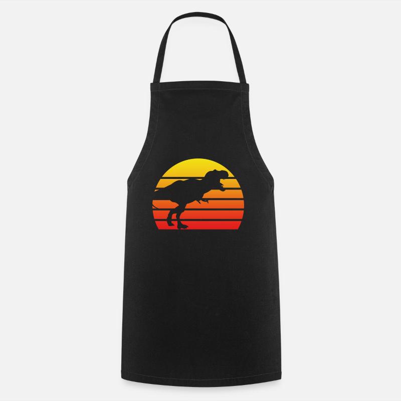T-Rex retro - Kochschürze - Schwarz