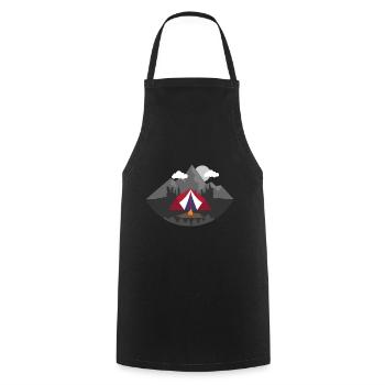Bushcraft Clouds Mountain Wood Fire Sun Gift - Cooking Apron - black - Front - AI Model Male 185 dark (185cm)