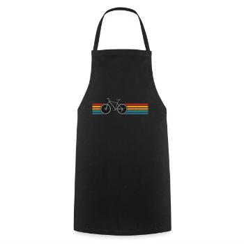 Bicycle Biking Retro Mountain biker - Cooking Apron - black - Front - AI Model Male 185 dark (185cm)