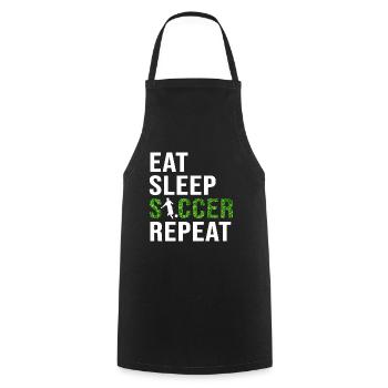 Eat Sleep Soccer Repeat Soccer football player - Cooking Apron - black - Front - AI Model Male 185 dark (185cm)