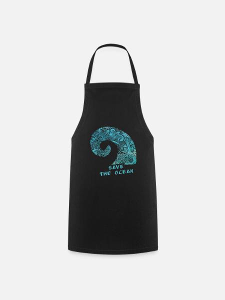 save the ocean - Cooking Apron - black