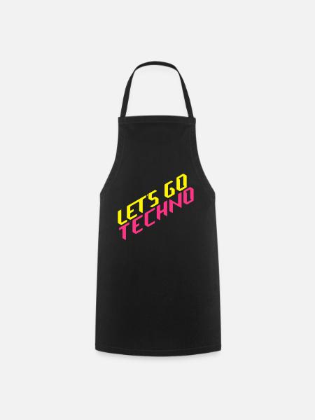 let's go techno - Kochschürze - Schwarz
