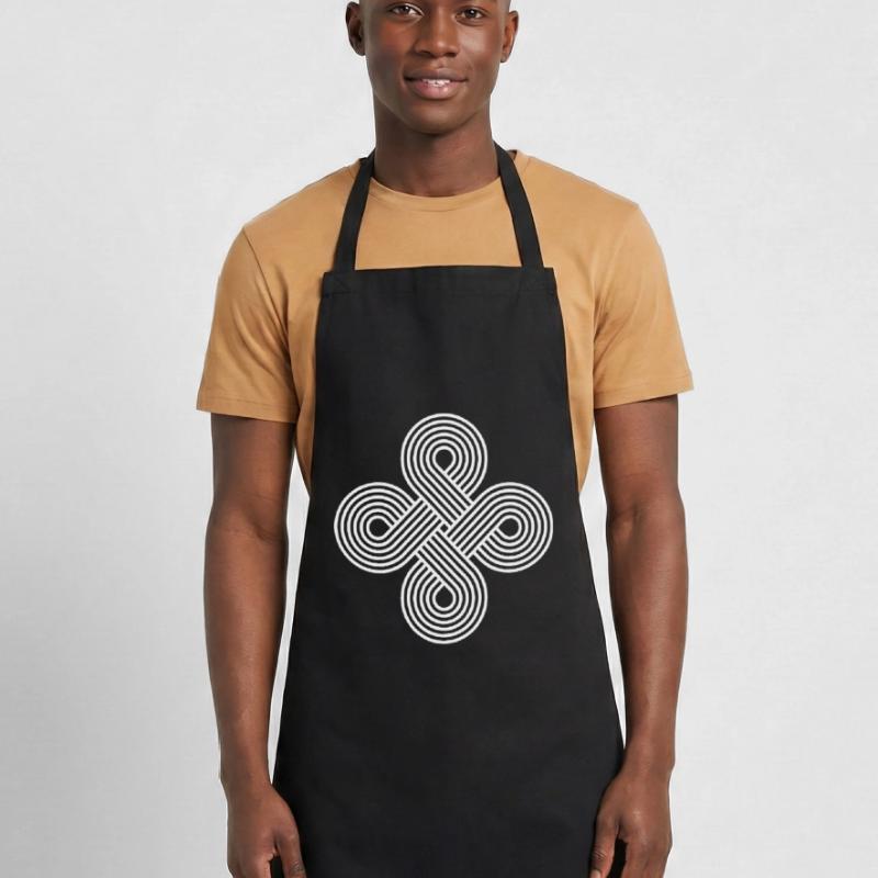 Infinite Circle Vortex Pattern Illusion Cooking Apron