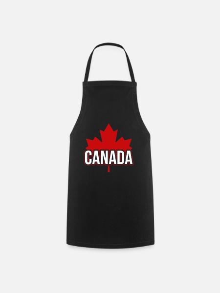 Canada flag maple leaf origin Canadians - Cooking Apron - black
