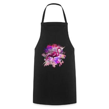 Pink Flamingo - Cooking Apron - black - Front - AI Model Male 185 dark (185cm)