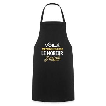 Le mobeur parfait cadeau - Tablier de cuisine - noir - Devant - AI Model Male 185 dark (185cm)