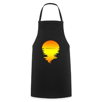 Coucher de soleil sur la mer - Tablier de cuisine - noir - Devant - AI Model Male 185 dark (185cm)