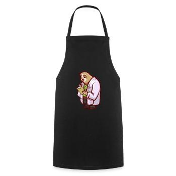 Sloth Doctor or Doctor Doctor Gift - Cooking Apron - black - Front - AI Model Male 185 dark (185cm)