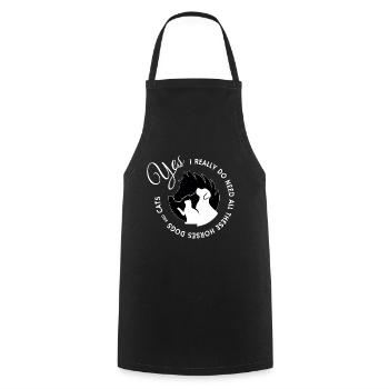 Cheval t-shirt et cadeau de chat - Tablier de cuisine - noir - Devant - AI Model Male 185 dark (185cm)