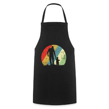 Père et fils vintage rétro - Tablier de cuisine - noir - Devant - AI Model Male 185 dark (185cm)