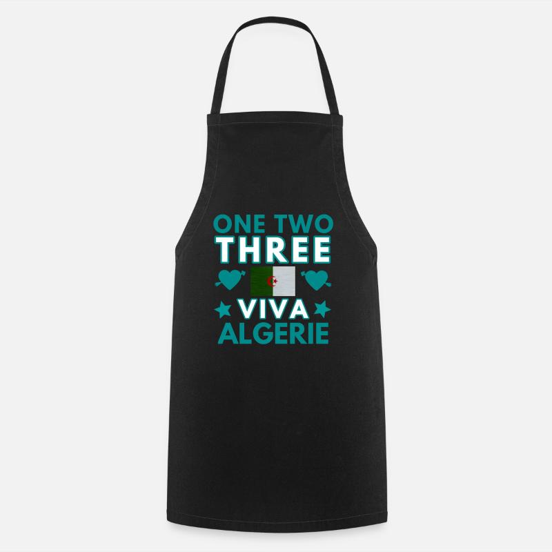 Algeria Shirt • One Two Three Viva Algeria Gift - Cooking Apron - black