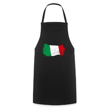 Italy Flag - Kochschürze - Schwarz - Vorne - AI Model Male 185 dark (185cm)