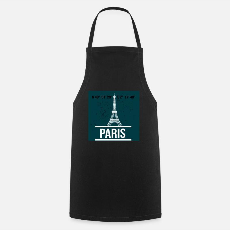 Paris Eiffel Tower - Cooking Apron - black