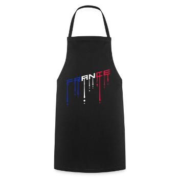 couleur france texte graffiti gouttes équipe schraeg il - Tablier de cuisine - noir - Devant - AI Model Male 185 dark (185cm)