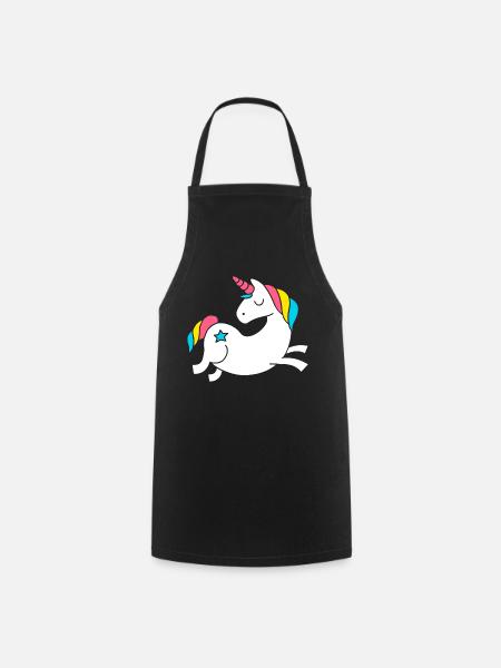 unicorn - Einhorn - Kochschürze - Schwarz