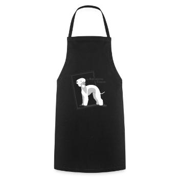 der Bedlington Terrier von IxCÖ - Kochschürze - Schwarz - Vorne - AI Model Male 185 dark (185cm)