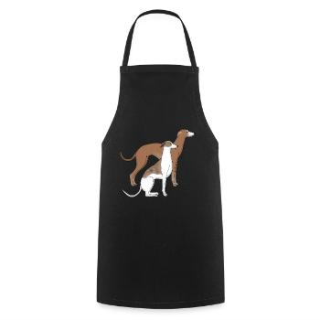Two whippets - Cooking Apron - black - Front - AI Model Male 185 dark (185cm)