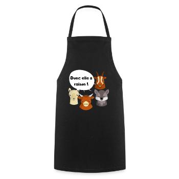 Donc elle a raison - Tablier de cuisine - noir - Devant - AI Model Male 185 dark (185cm)