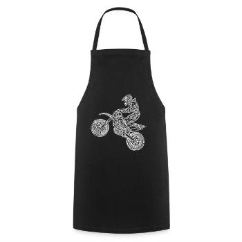 Motorcross Bike - Motorrad im Sprung - Kochschürze - Schwarz - Vorne - AI Model Male 185 dark (185cm)