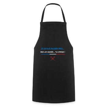 Les croisés, tu connais ! - Tablier de cuisine - noir - Devant - AI Model Male 185 dark (185cm)