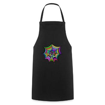 Color Spider Web gift Spiderman spider web - Cooking Apron - black - Front - AI Model Male 185 dark (185cm)