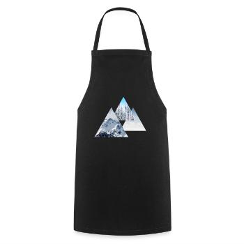 Winter Freezing Time - Snow Mountain - Kochschürze - Schwarz - Vorne - AI Model Male 185 dark (185cm)